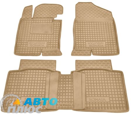 Автомобильные коврики в салон Hyundai Sonata YF/7 2010- бежевые (AVTO-Gumm)