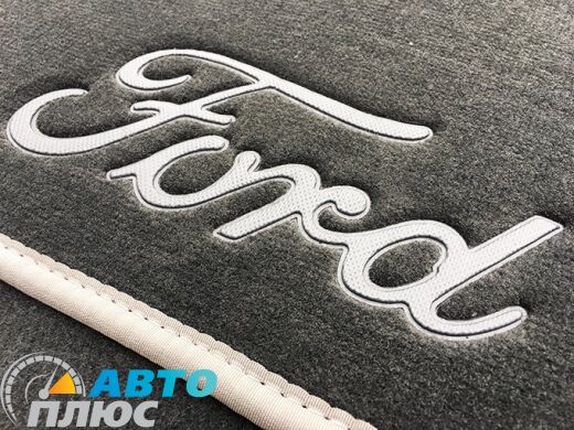 Ворсовые коврики в салон Ford Fiesta 2008- графитовый Бизнес (Gray Style)