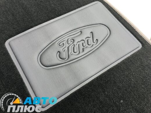Ворсовые коврики в салон Ford Fiesta 2008- графитовый Бизнес (Gray Style)