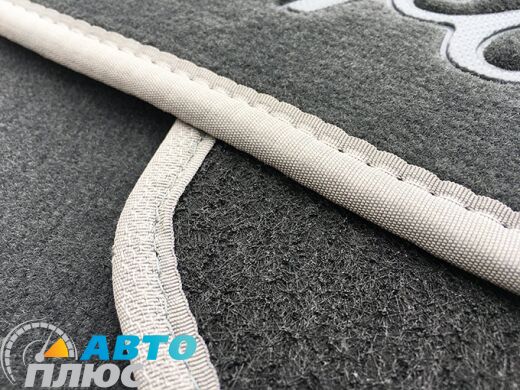 Ворсовые коврики в салон Ford Fiesta 2008- графитовый Бизнес (Gray Style)