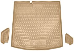 Автомобильный коврик в багажник Skoda Enyaq 4 2021- Coupe без органайзера бежевый (AVTO-Gumm)