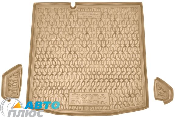 Автомобильный коврик в багажник Skoda Enyaq 4 2021- Coupe без органайзера бежевый (AVTO-Gumm)