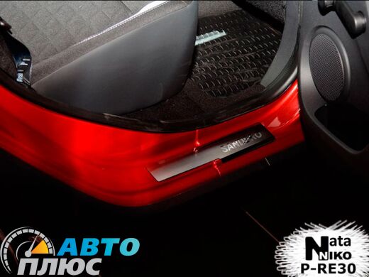 Накладки на пороги Renault Sandero 2013- (Premium)