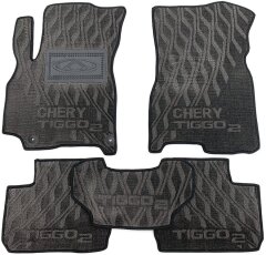 Композитные коврики в салон Chery Tiggo 2 2017- (V) серые AVTO-Tex