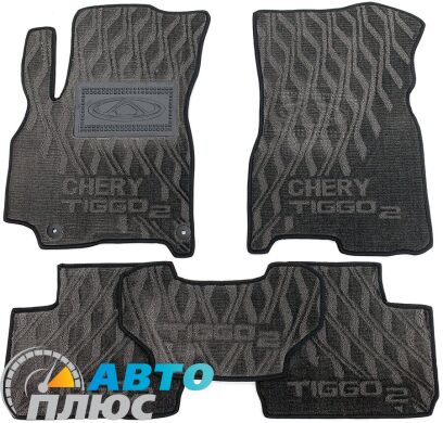 Композитные коврики в салон Chery Tiggo 2 2017- (V) серые AVTO-Tex