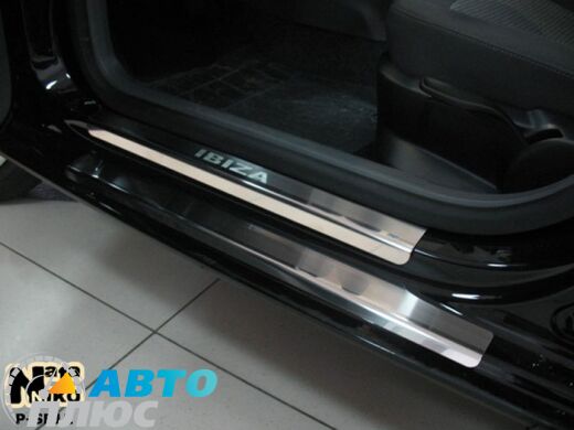 Накладки на пороги Seat Ibiza (6J) 2008- (5 дверей) (Premium)