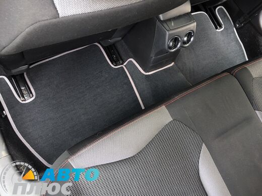 Ворсовые коврики в салон Citroen C4 2010- графитовый Бизнес (Gray Style)