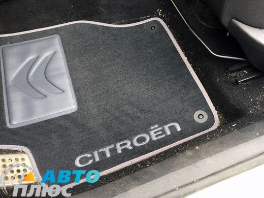 Ворсовые коврики в салон Citroen C4 2010- графитовый Бизнес (Gray Style)