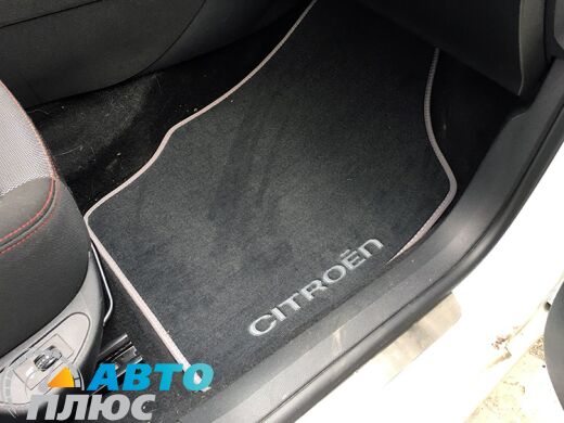 Ворсовые коврики в салон Citroen C4 2010- графитовый Бизнес (Gray Style)