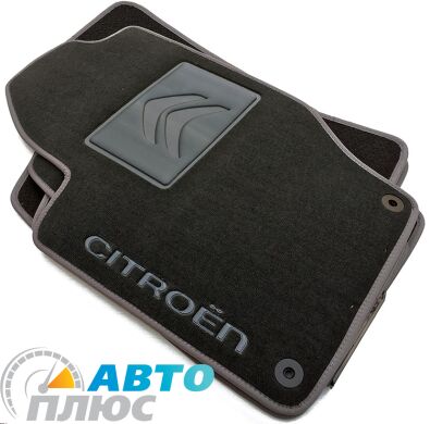 Ворсовые коврики в салон Citroen C4 2010- графитовый Бизнес (Gray Style)