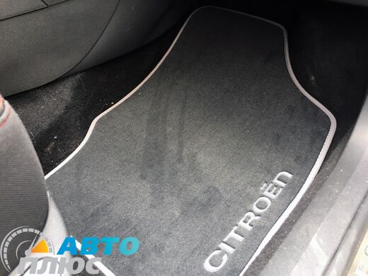 Ворсовые коврики в салон Citroen C4 2010- графитовый Бизнес (Gray Style)