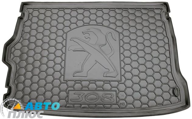 Автомобильный коврик в багажник Peugeot 308 2014- Hatchback (Avto-Gumm)