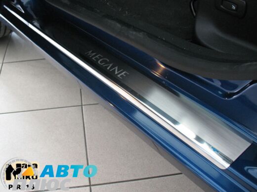 Накладки на пороги Renault Megane 3 2009- (Premium)
