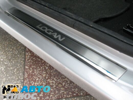 Накладки на пороги Renault Logan Sedan 2004-2009 (Premium)