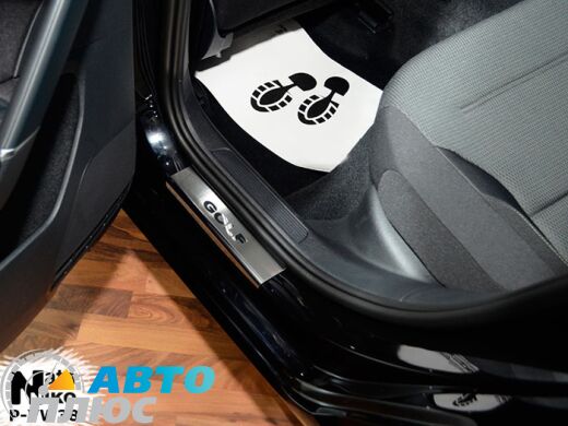 Накладки на пороги Volkswagen Golf 7 2013- (5 дверей) (Premium)