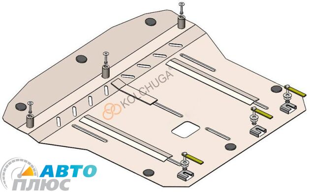 Металлическая защита двигателя Kia Rio X-line 2018- V-1.6 (Кolchuga) Standart