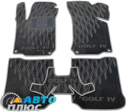 Композитные коврики в салон Volkswagen Golf 4 1998-2003 (V) серые AVTO-Tex