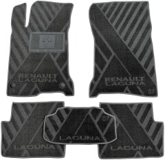 Композитные коврики в салон Renault Laguna 3 2007- (X) серые AVTO-Tex