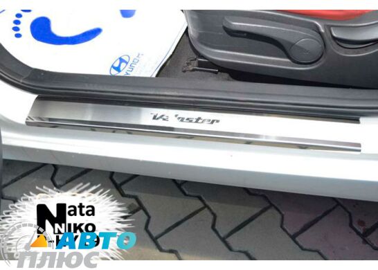Накладки на пороги Hyundai Veloster 2011- (Premium)