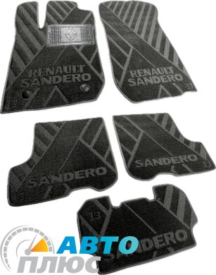 Композитні килимки в салон Renault Sandero 2013- (X) чорні AVTO-Tex