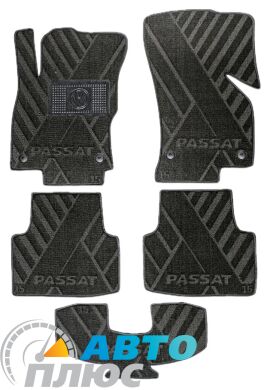 Композитні килимки в салон Volkswagen Passat B8 2015- (X) чорні AVTO-Tex
