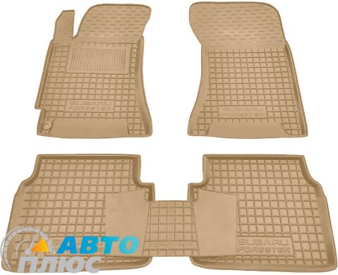 Автомобильные коврики в салон Subaru Forester 2 2002-2008 бежевые (AVTO-Gumm)