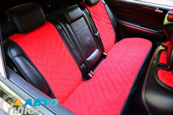 Накидки на сиденья автомобиля из алькантары красные (комплект) Стандарт