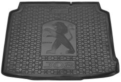 Автомобильный коврик в багажник Peugeot 308 2014- Hatchback докатка (AVTO-Gumm)