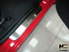 Накладки на пороги Hyundai Getz 2002- (5 дверей) (Premium)