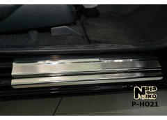 Накладки на пороги Honda Jazz 2009- (Premium)