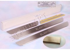 Накладки на пороги автомобиля Hyundai Elantra (HD) 2006-2011 (Standart)