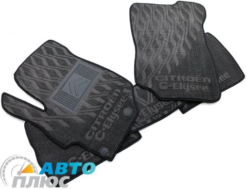 Композитные коврики в салон Citroen C-Elysee 2013- (V) серые AVTO-Tex