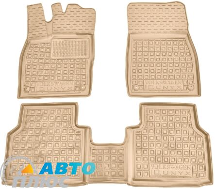 Автомобильные коврики в салон Volkswagen ID UNIX 2024- бежевые (AVTO-Gumm)