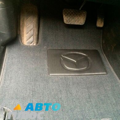 Mazda 6 2002- реальное фото ворсовых ковриков как лежат в машине купить черные бизнес Avtoplus.com.ua