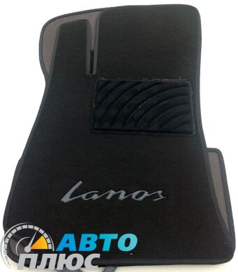 Ворсовые коврики в салон Daewoo Lanos 1997- черные ML Lux