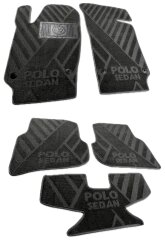 Композитні килимки в салон Volkswagen Polo Sedan 2010- (X) чорні AVTO-Tex