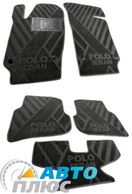 Композитні килимки в салон Volkswagen Polo Sedan 2010- (X) чорні AVTO-Tex