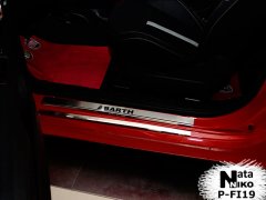 Накладки на пороги Fiat 500 Abarth 2008- (Premium)