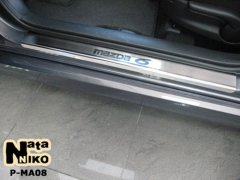 Накладки на пороги Mazda 6 2007-2010 (Premium)