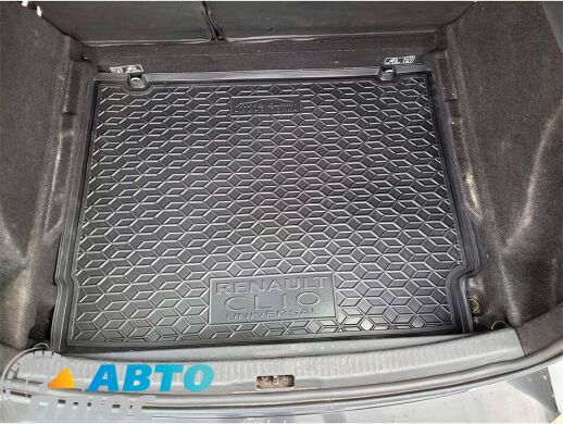 Автомобильный коврик в багажник Renault Clio 4 2012- Universal нижняя полка (AVTO-Gumm)