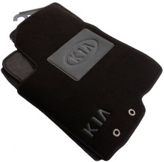Ворсовые коврики в салон Kia Cerato 2009- черные ML Lux