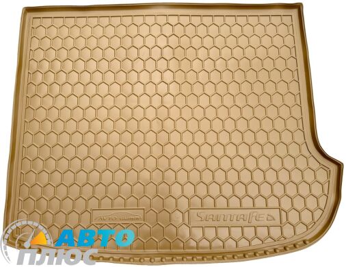 Автомобильный коврик в багажник Hyundai Santa Fe 2006-2012 7 мест бежевый (AVTO-Gumm)