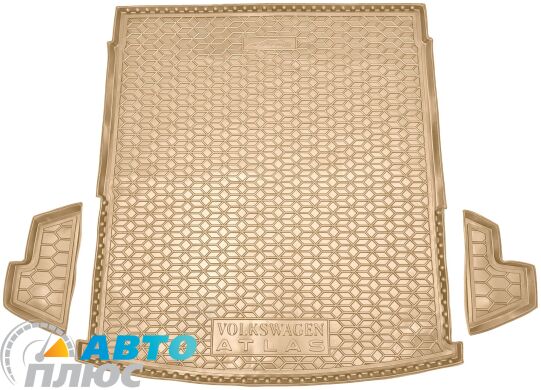 Автомобильный коврик в багажник Volkswagen Atlas 2016- 7 мест удлиненный бежевый (AVTO-Gumm)