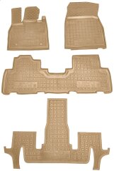 Автомобильные коврики в салон BYD Tang 2 EV 2018- 6 мест бежевые (AVTO-Gumm)