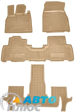 Автомобильные коврики в салон BYD Tang 2 EV 2018- 6 мест бежевые (AVTO-Gumm)