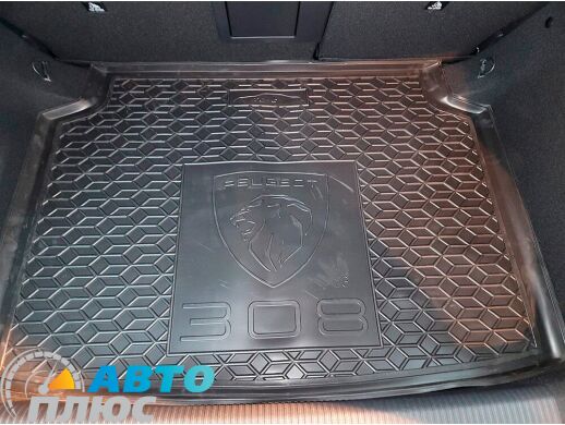 Автомобильный коврик в багажник Peugeot 308 2023- Hatchback (AVTO-Gumm)