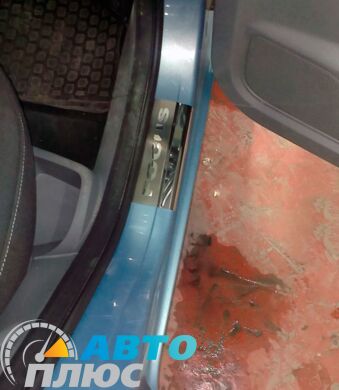 Накладки на пороги Ford Focus 2 2004- (5 дверей) (Premium)