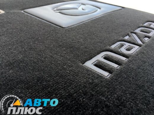 Ворсовые коврики в салон Mazda 6 2013- графитовый Бизнес (Gray Style)