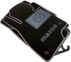 Ворсовые коврики в салон Mazda 6 2013- графитовый Бизнес (Gray Style)