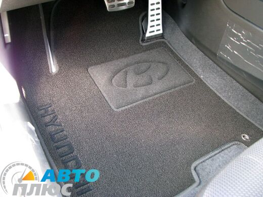Ворсовые коврики в салон Hyundai i30 2012- черные Milan